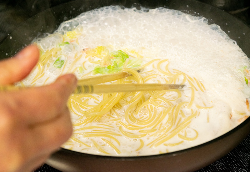 桜海老と春キャベツのクリームパスタソース
