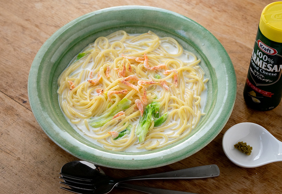 桜海老と春キャベツのクリームパスタソース