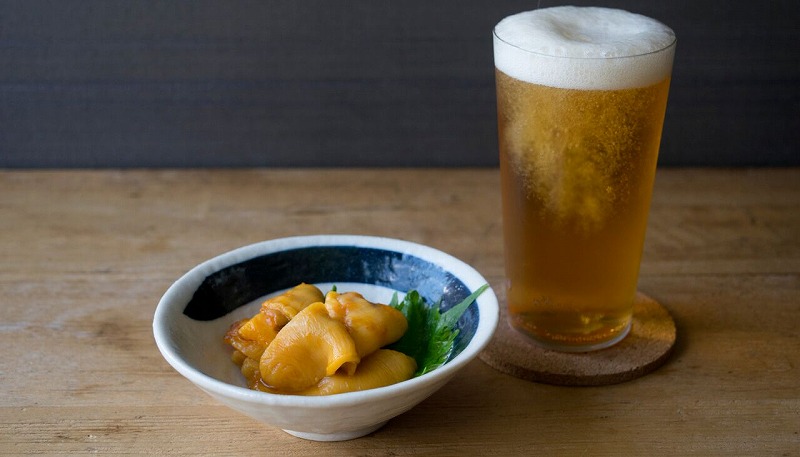 刺身ほやビール2