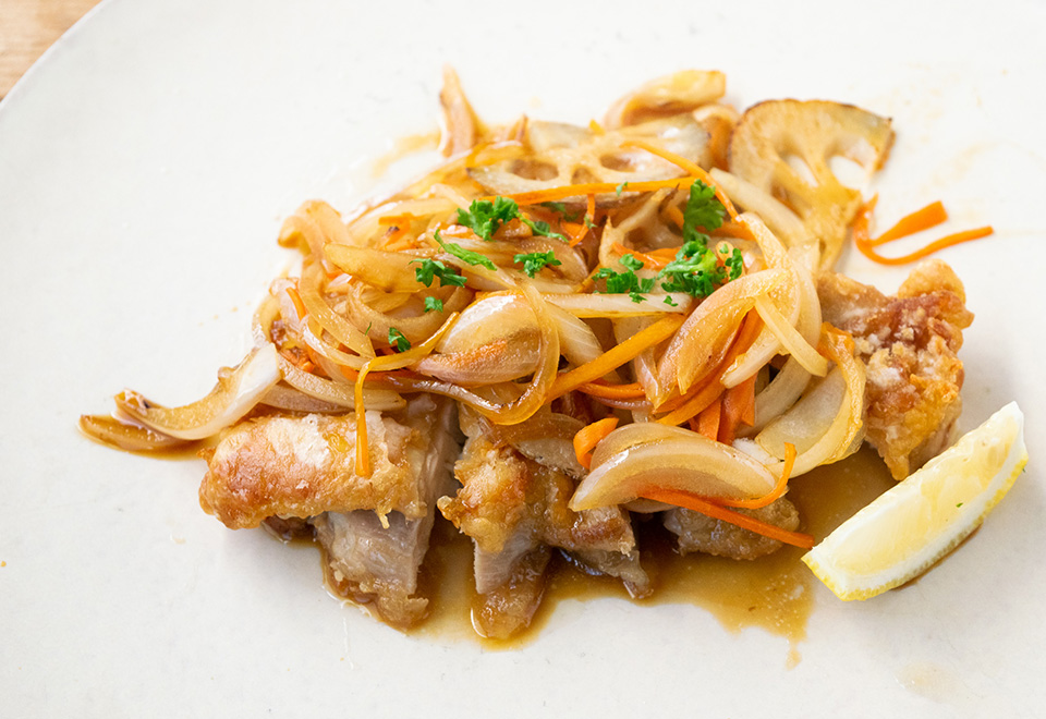 鶏竜田甘酢かけ