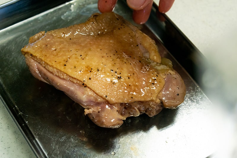 野田鴨と米油のコンフィ