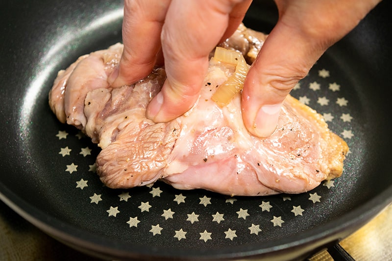 野田鴨と米油のコンフィ