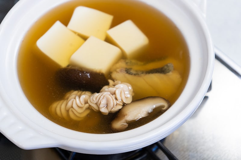 寒鱈と白子と椎茸ひとり鍋