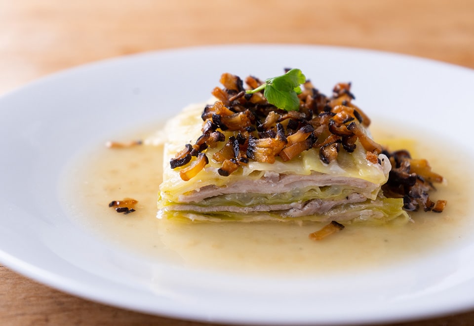 キャベツと豚肉のミルフィーユ蒸し