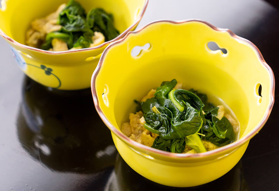 気仙沼ほうれん草と油揚げのお浸し