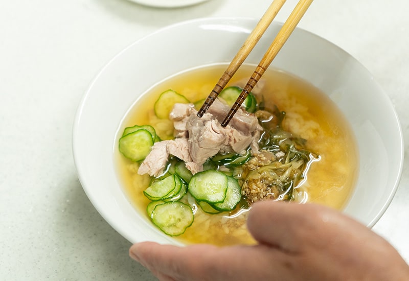 焼き塩麹かつおの冷や汁