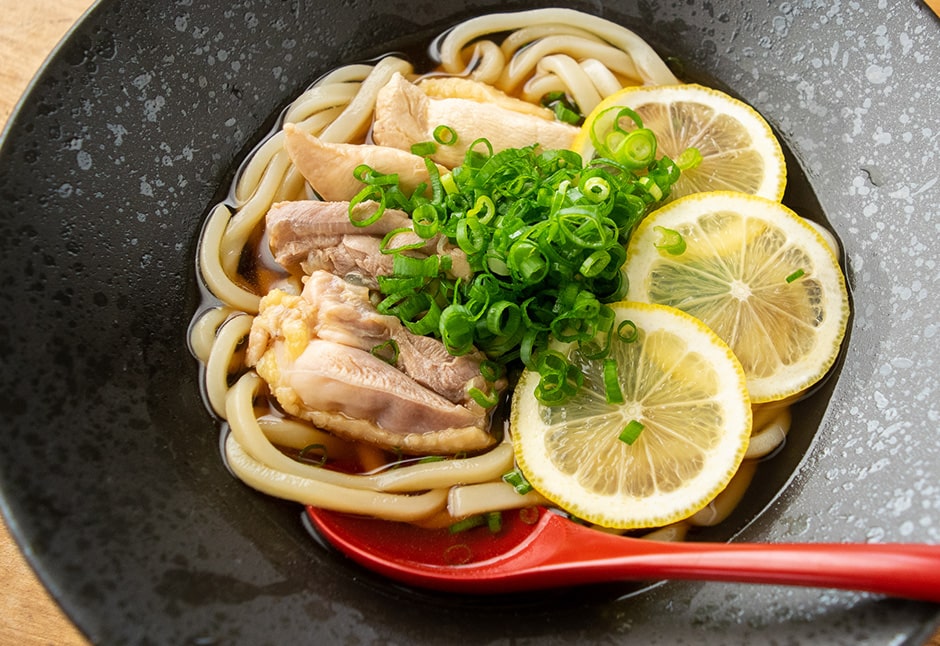 比内地鶏のスープ冷たいうどん