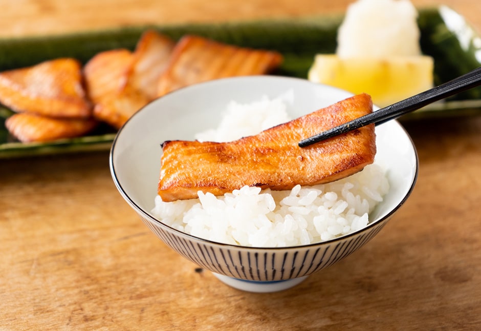 銀鮭ハラミ・生姜醤油切り落とし
