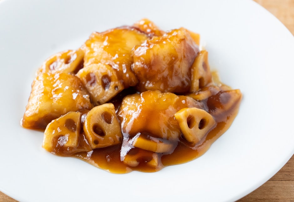 真鱈とれんこんの黒酢あん