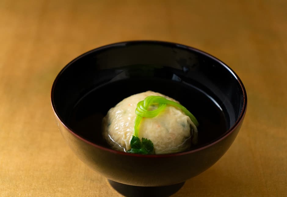 蟹しんじょう湯葉包み（４ケ）とだしセット