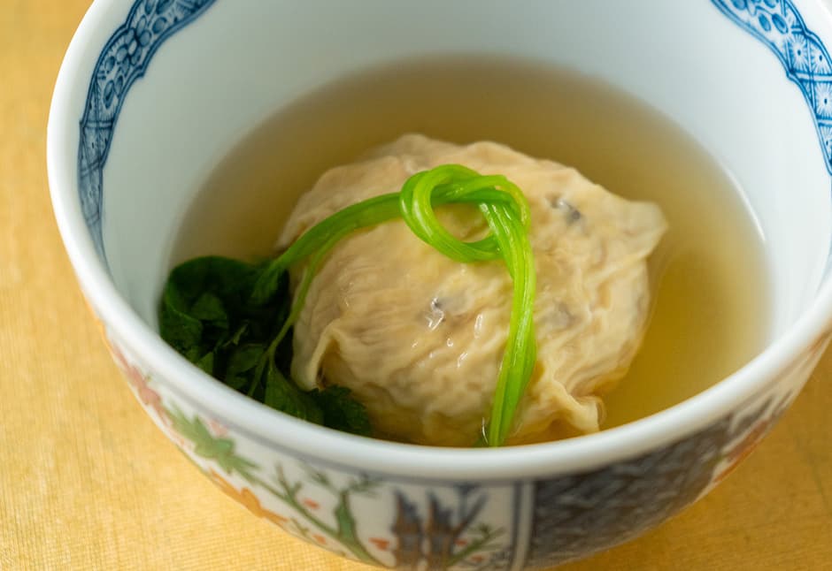 海老しんじょう湯葉包み（４ケ）とだしセット