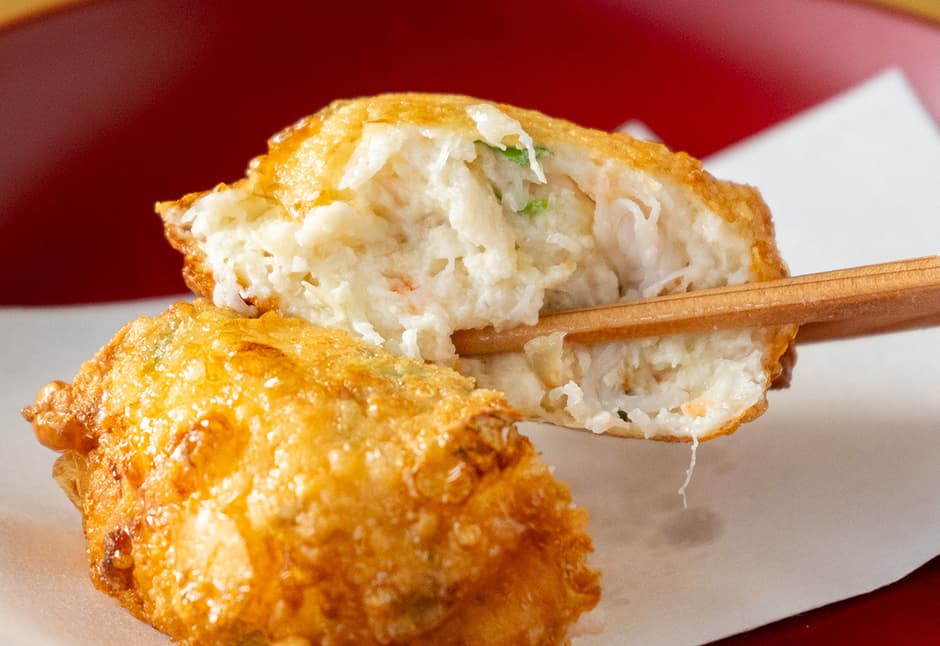 蟹しんじょう湯葉包み（４ケ）とだしセット