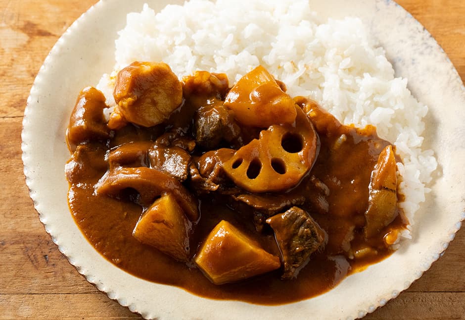 ル・シエルブルーさん　山形の冬の根野菜と山形牛のビーフカレー