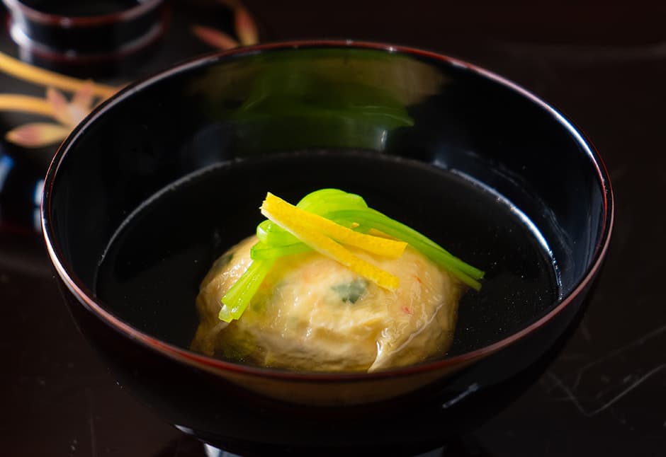 新しくなった蟹しんじょう湯葉つつみ
