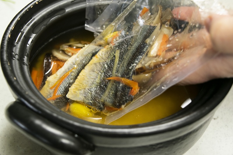 新さんまときのこの炊き込みご飯１