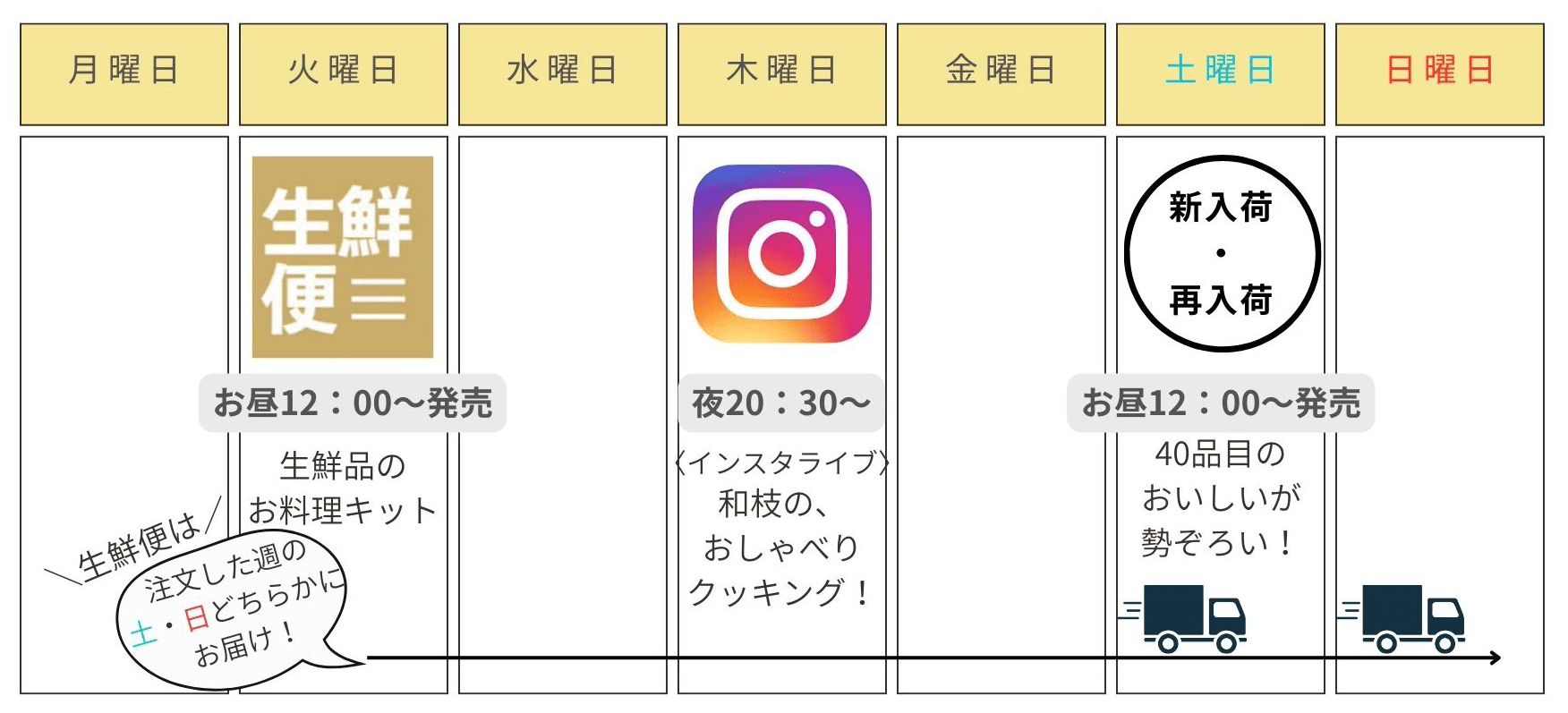 通販サイト　スケジュール